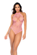 Heart Fishnet Bodysuit with Heart Detail