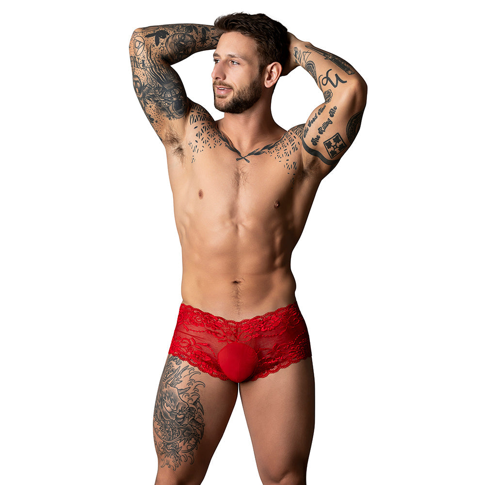Male Power The Ultimate Duo CRR Mini Short & Red Cock Ring Red S