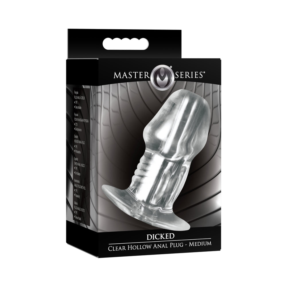 Master Series Dicked Clear Hollow Anal Plug Medium