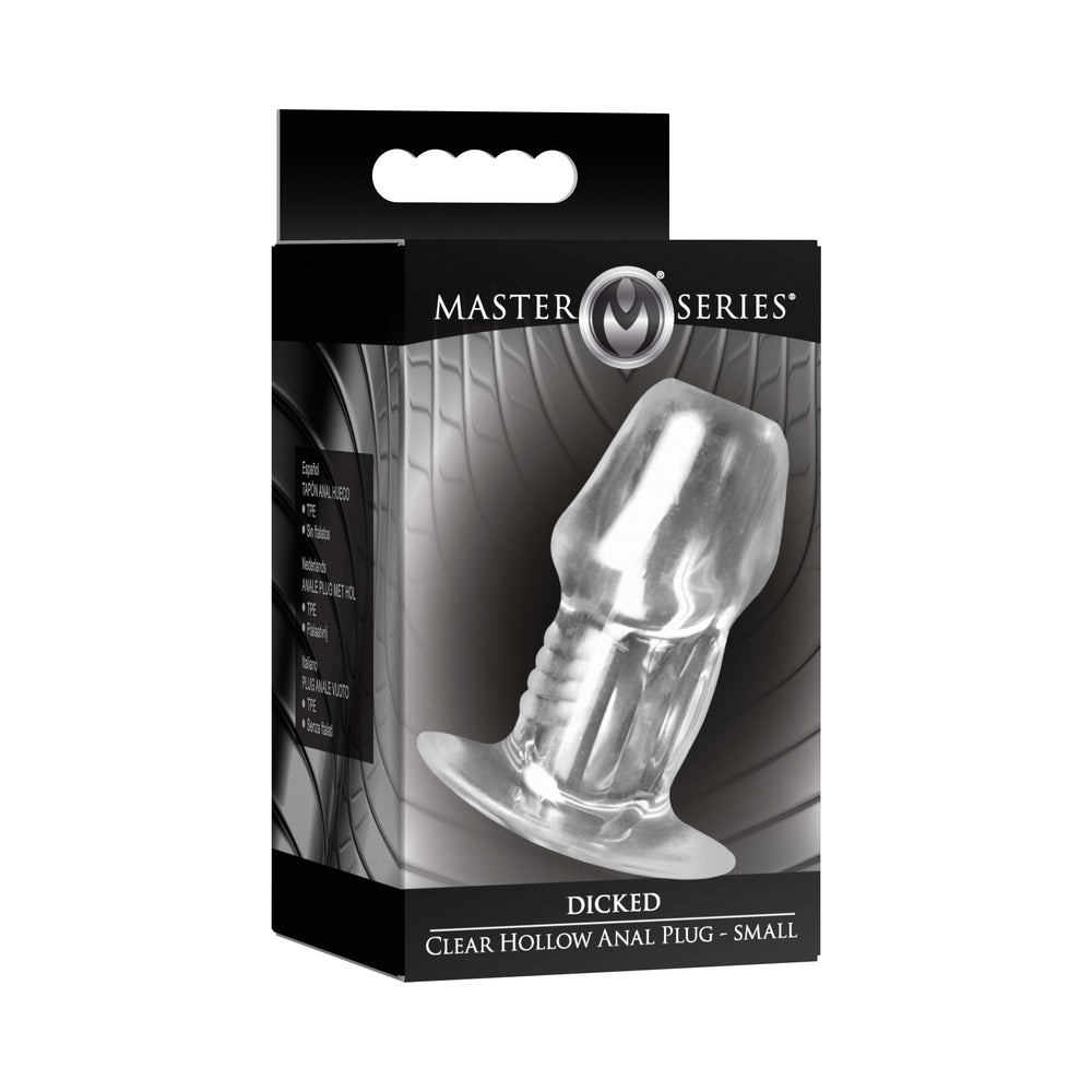 Master Series Dicked Clear Hollow Anal Plug Small