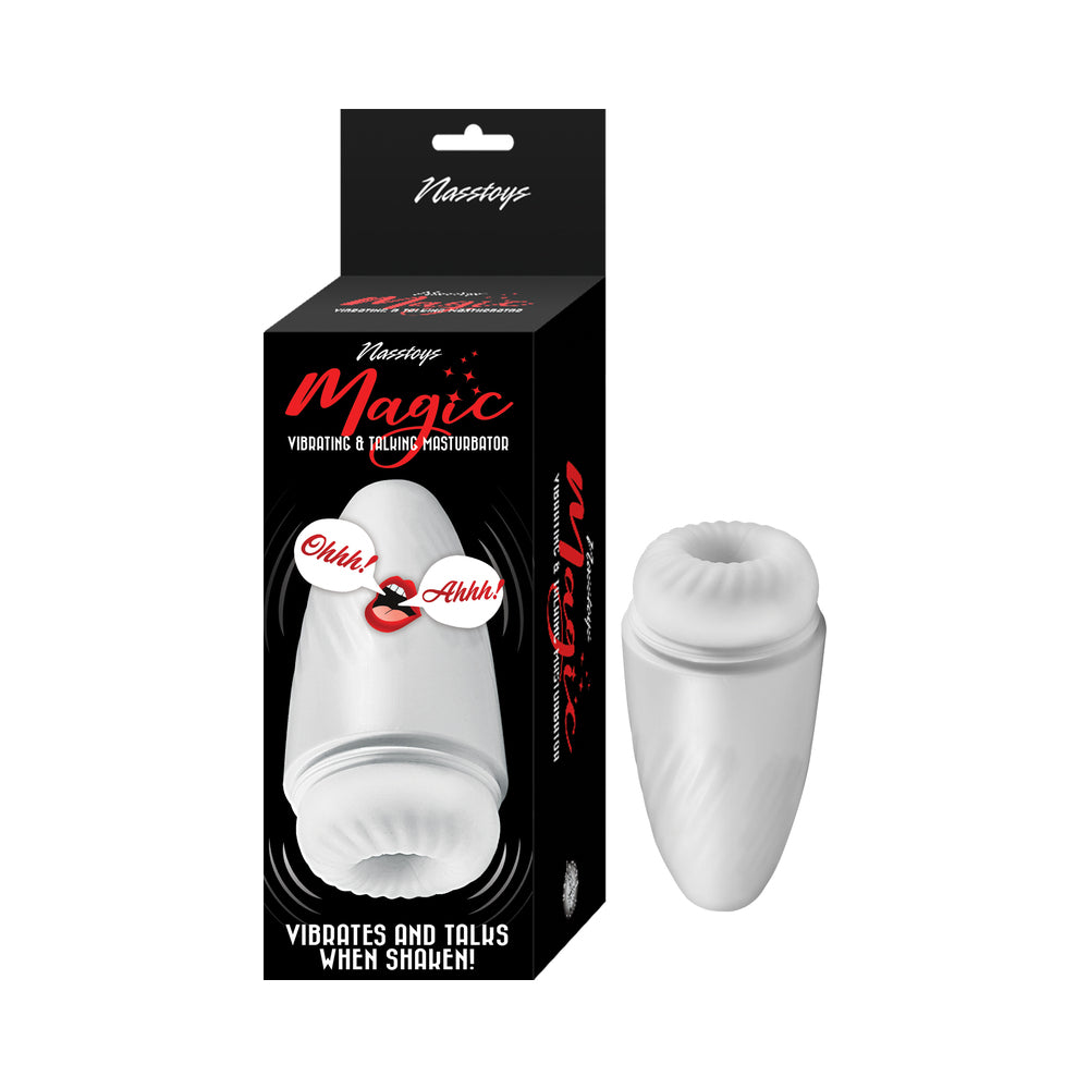 Magic Vibrating & Talking Masturbator White
