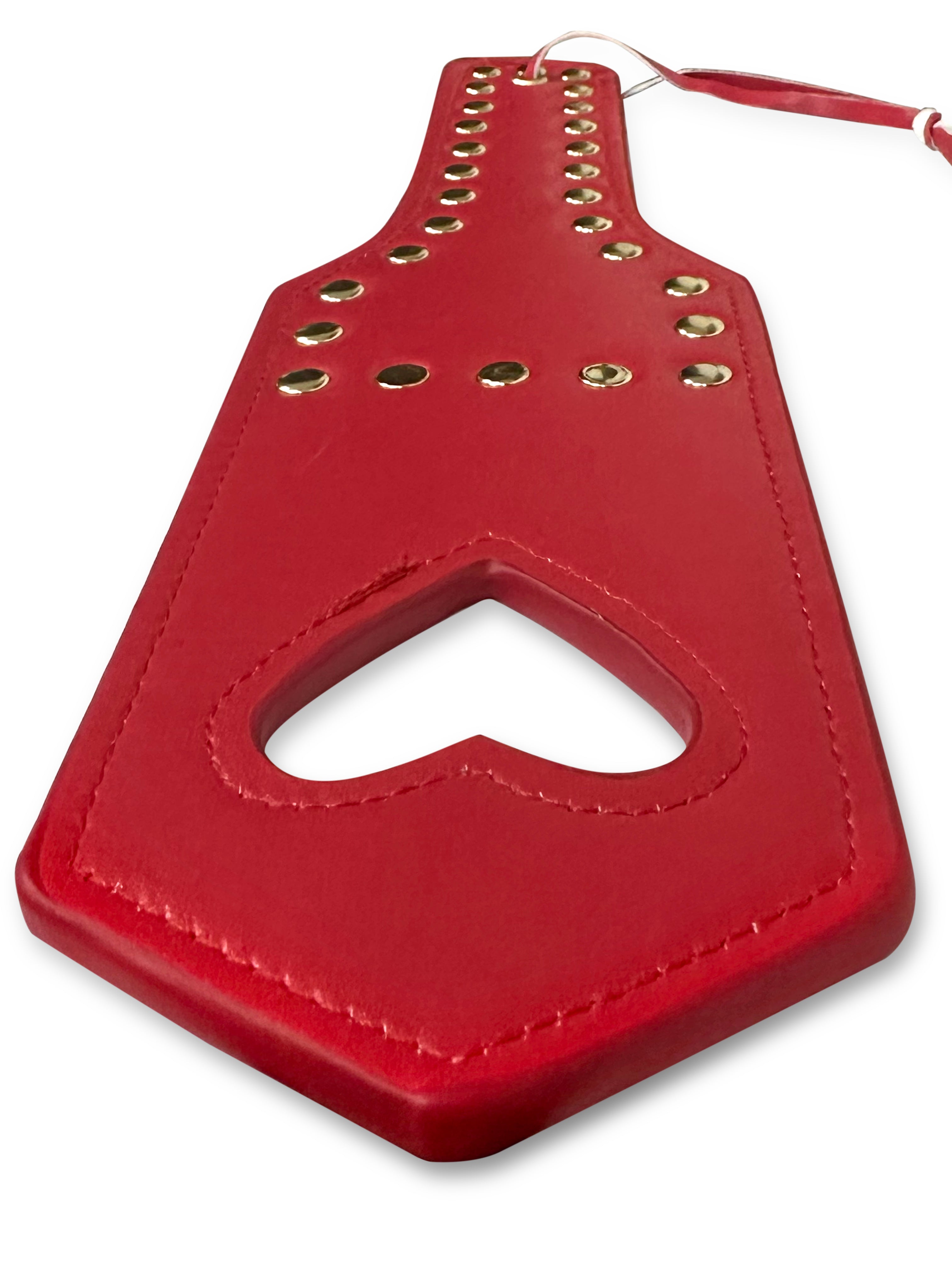 Studded Heart Faux Leather Spanker