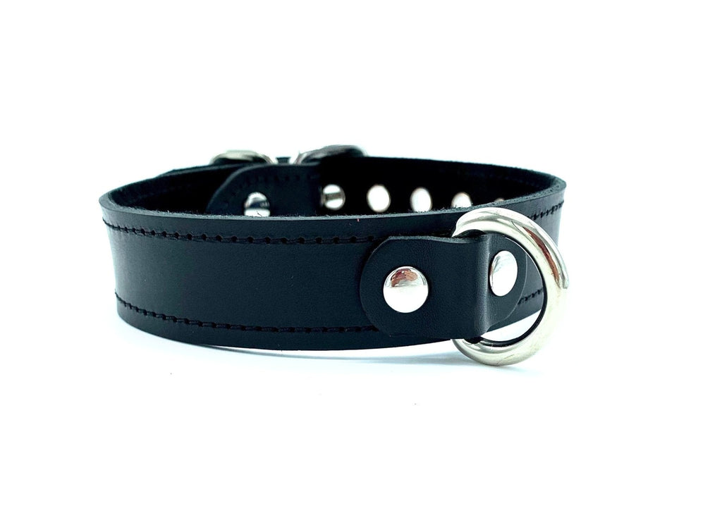 TANGO Black Italian Leather 1" Collar