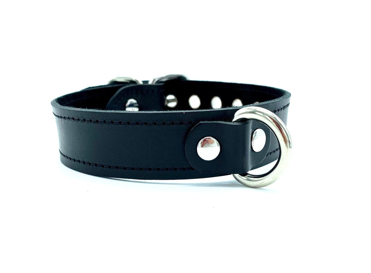TANGO Black Italian Leather 1" Collar