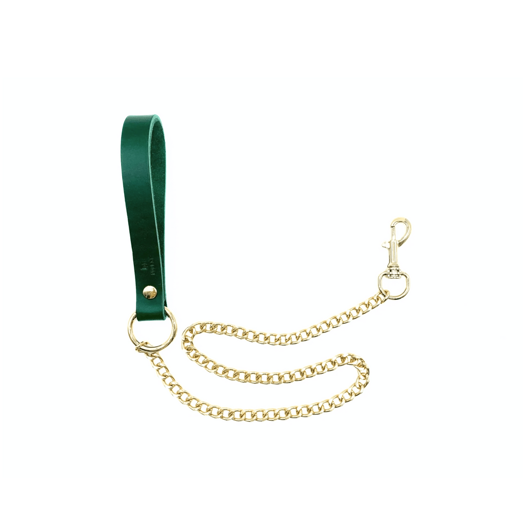 Mona Italian Leather Leash with Chain