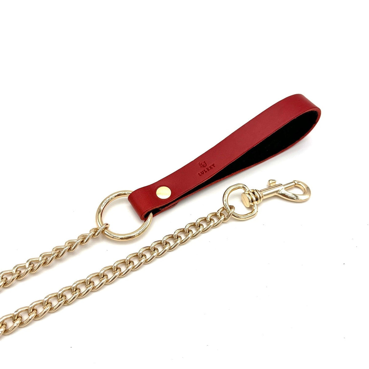 Mona Italian Leather Leash with Chain