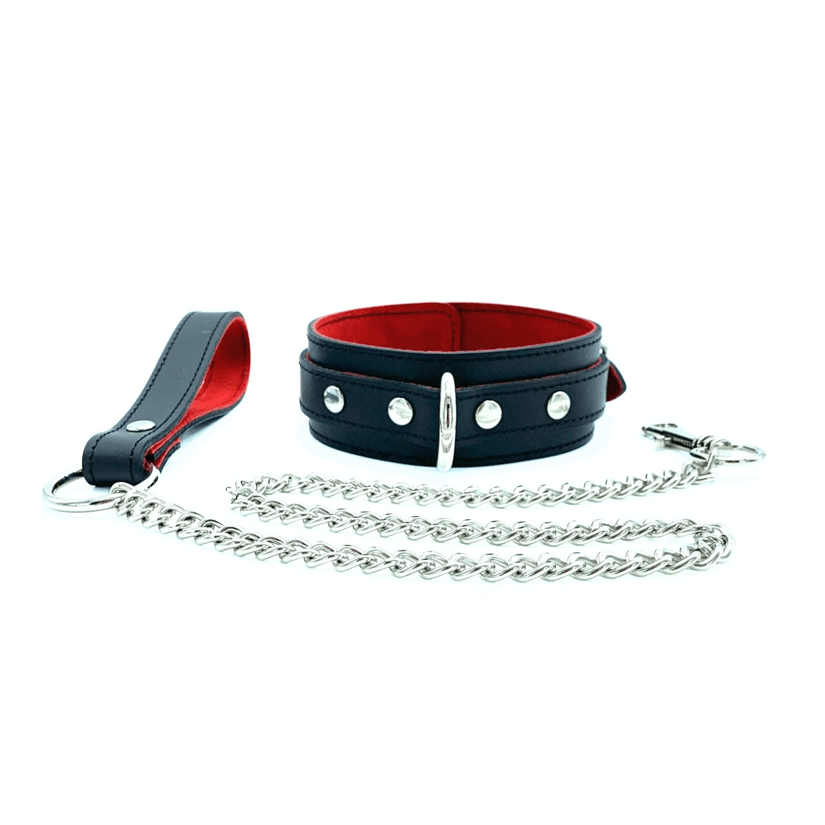 SCARLET Black Leather Collar & Leash
