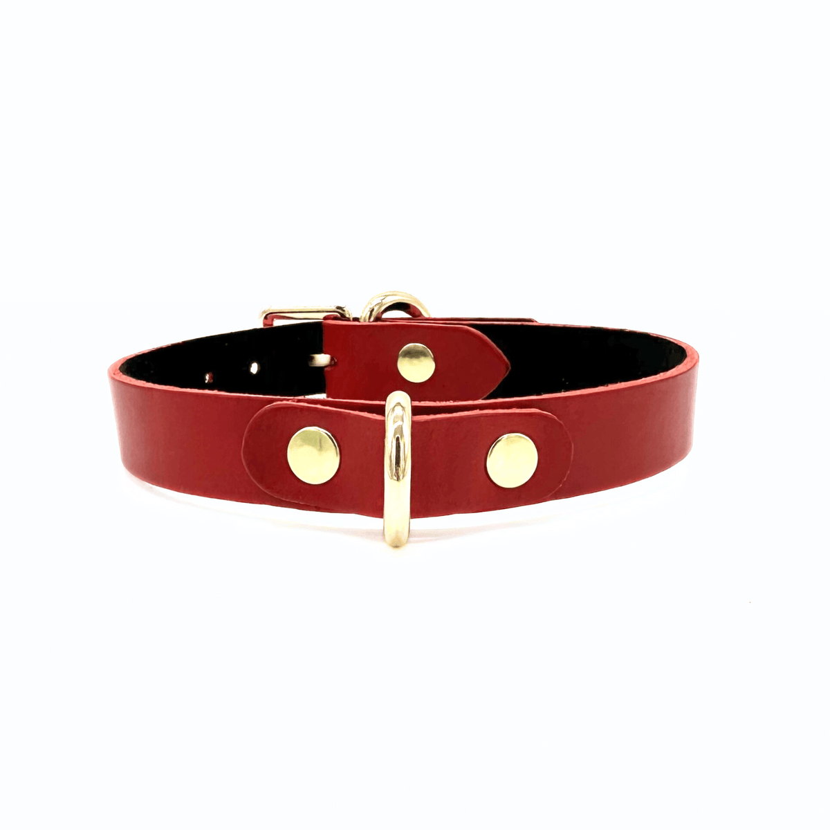 Mini D-Ring Italian Leather Day Collar