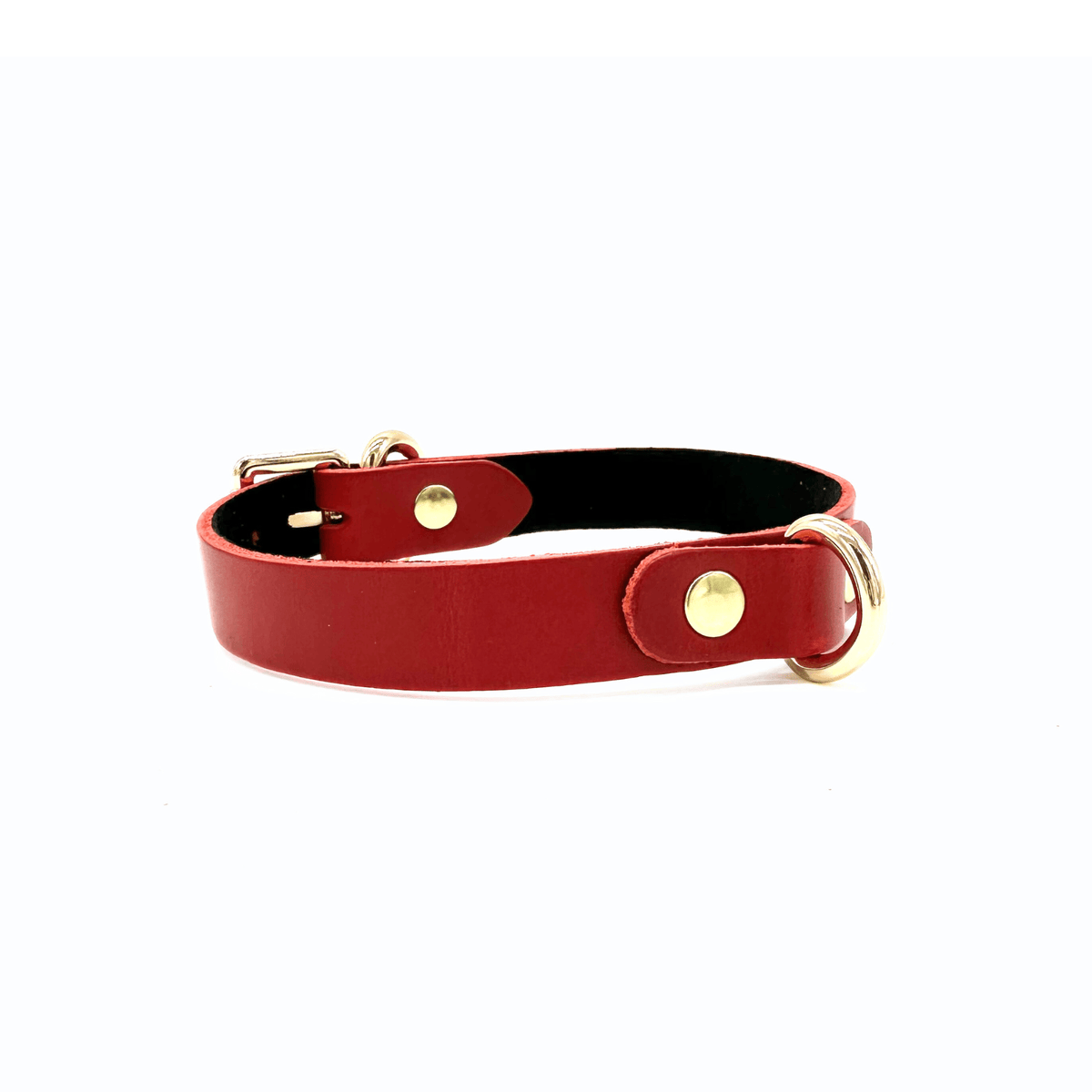 Mini D-Ring Italian Leather Day Collar