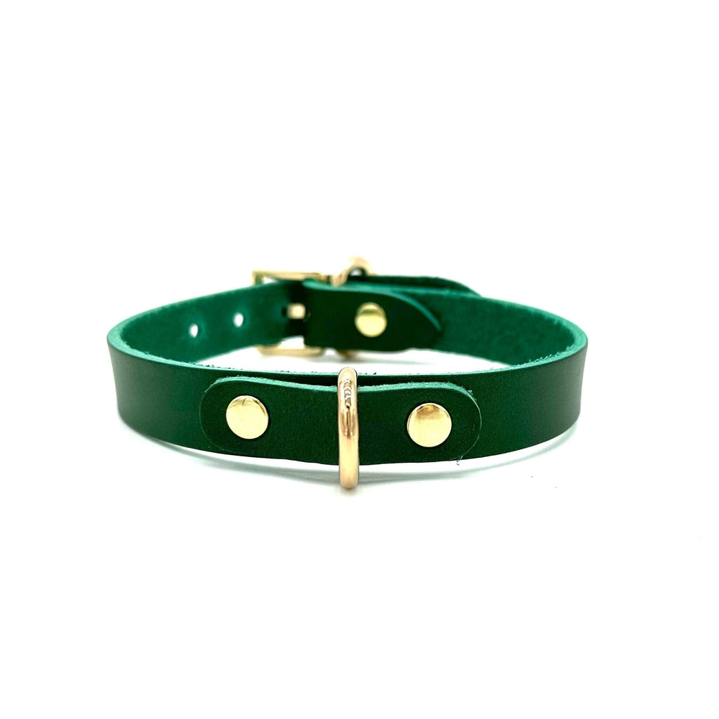 Mini D-Ring Italian Leather Day Collar