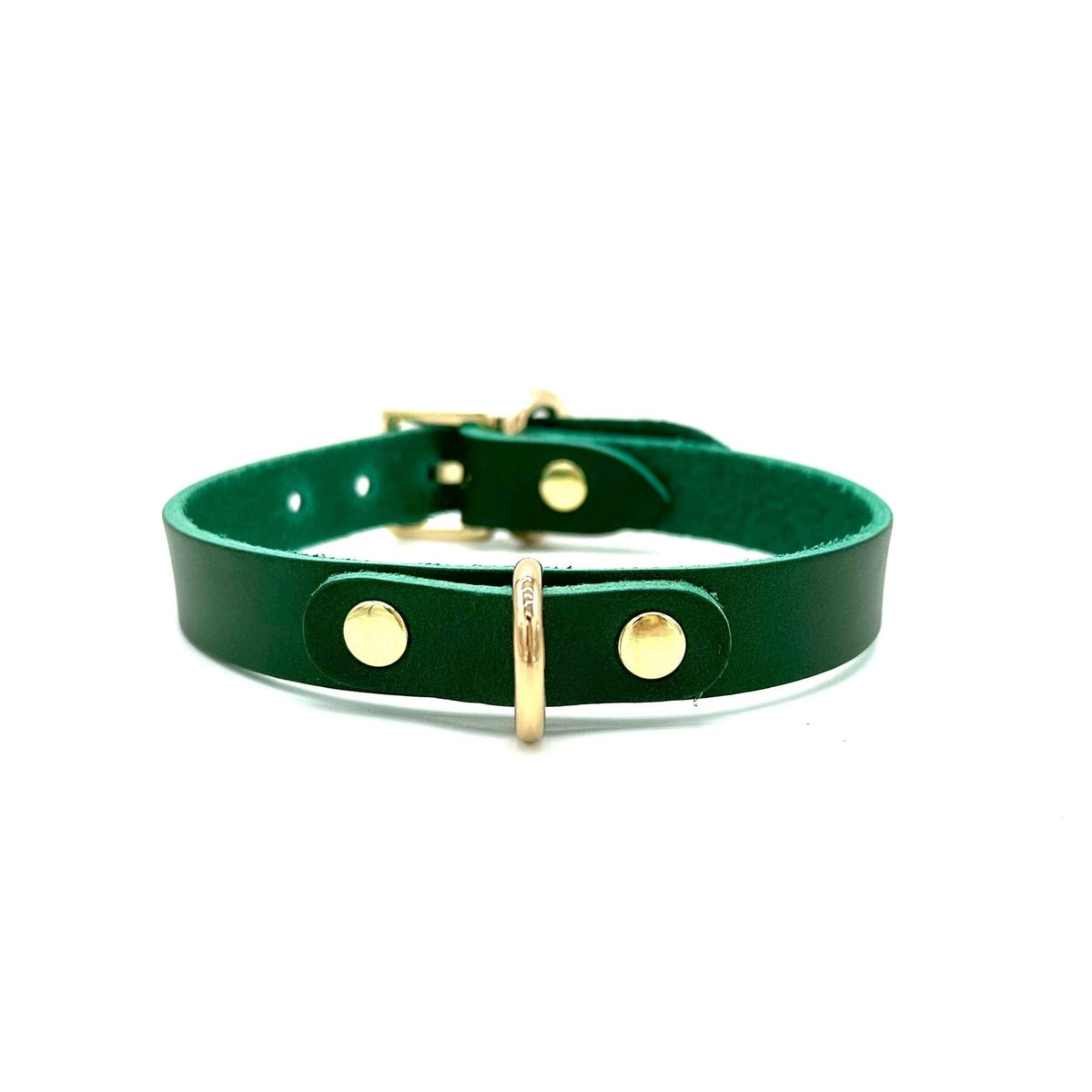 Mini D-Ring Italian Leather Day Collar