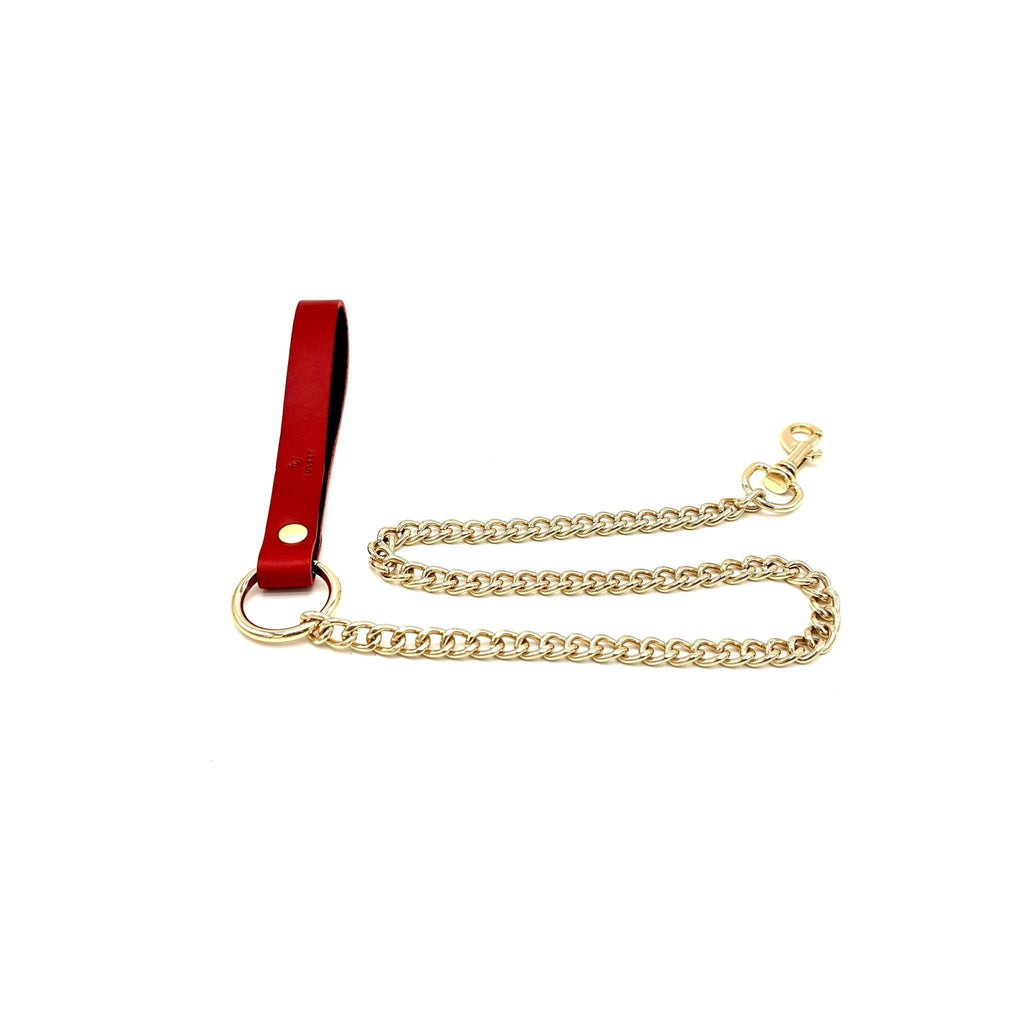 Mona Italian Leather Leash with Chain