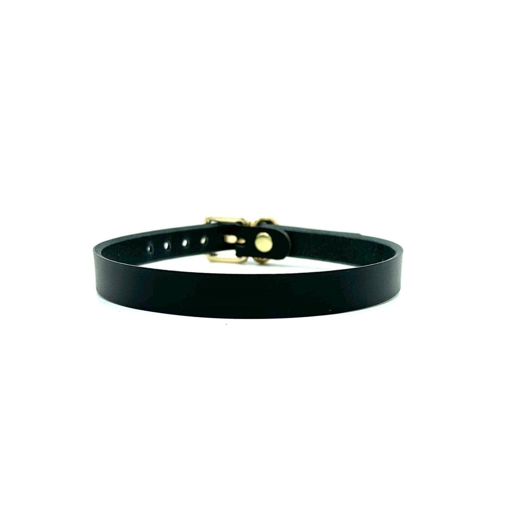 Nina Black Italian Leather Choker
