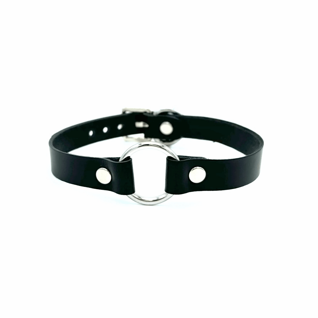 ORIA Italian Leather O Ring Choker