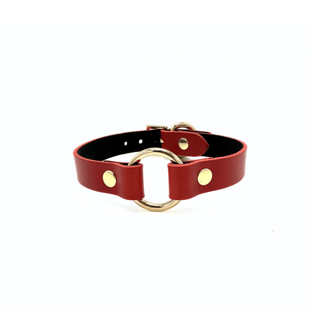 ORIA Italian Leather O Ring Choker