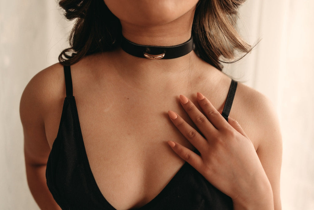 RIO Black Italian Leather Day Collar