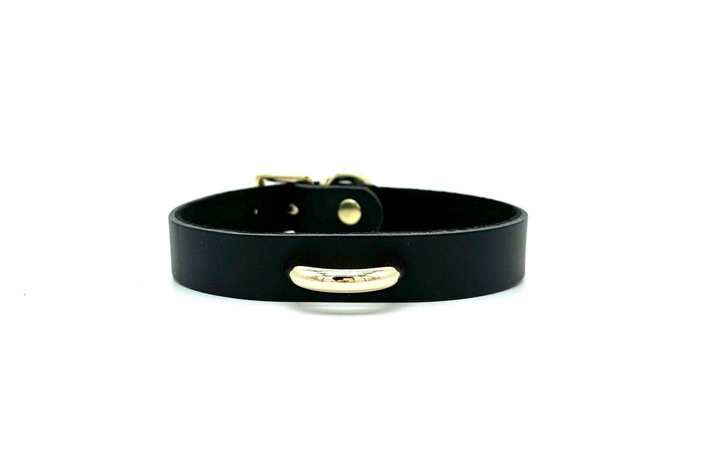 RIO Black Italian Leather Day Collar