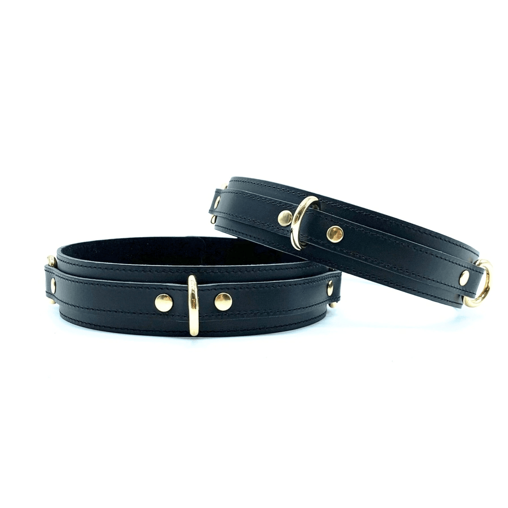 TANGO 7 Piece Black Italian Leather Kit Black