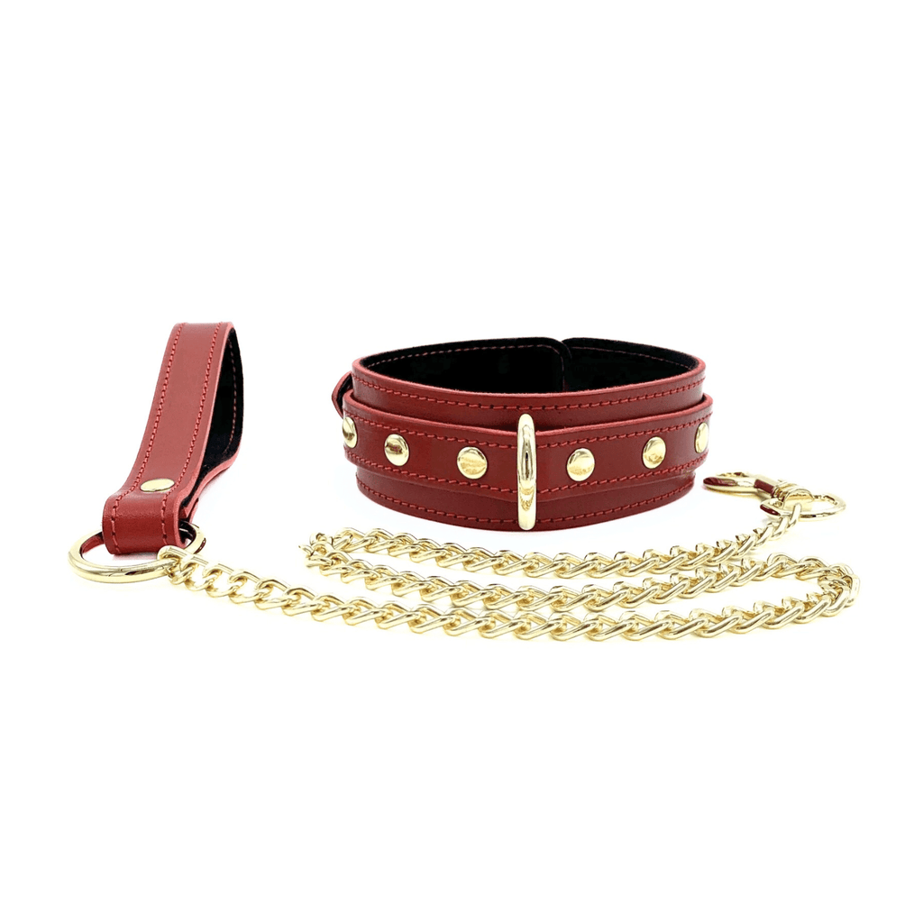 TANGO 7 Piece Red Italian Leather Bondage Set