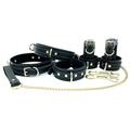 TANGO 7 Piece Set Italian Black Bondage Leather Set