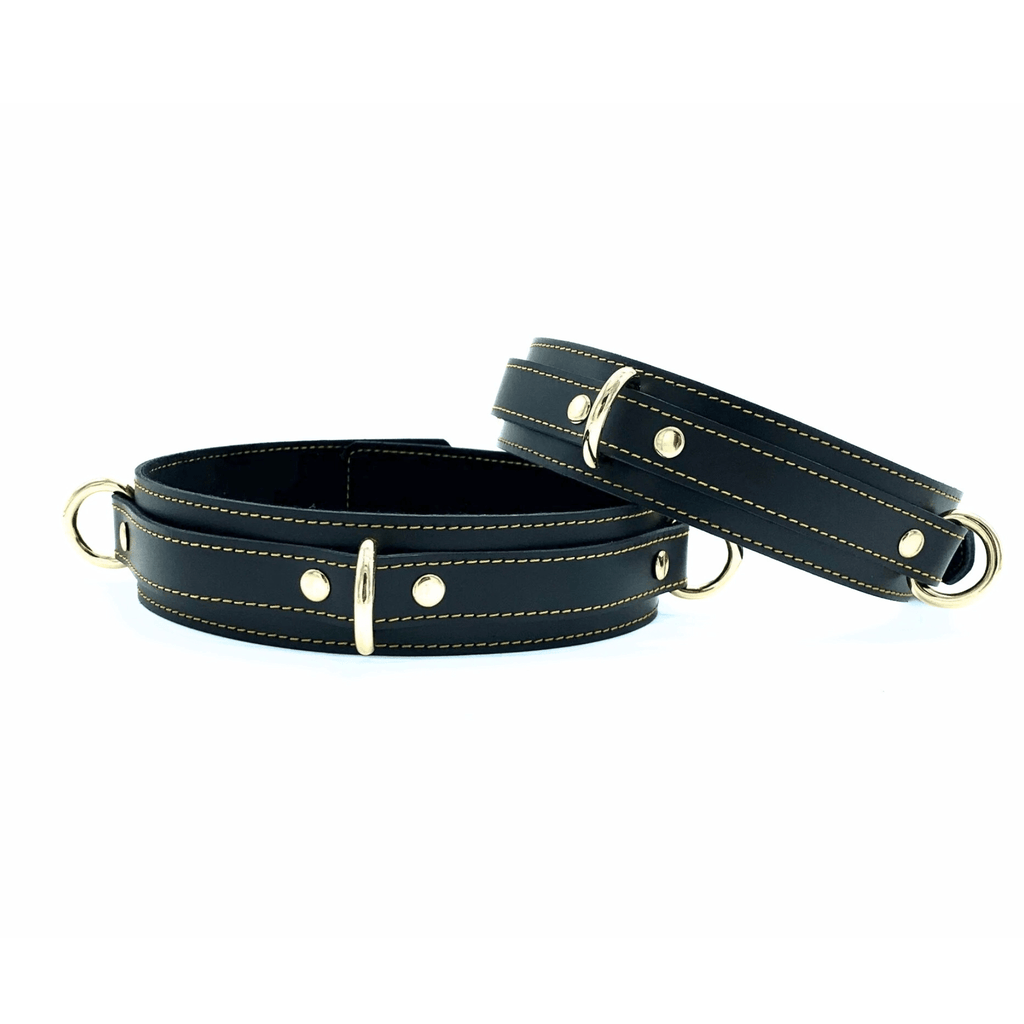 TANGO 7 Piece Set Italian Black Bondage Leather Set