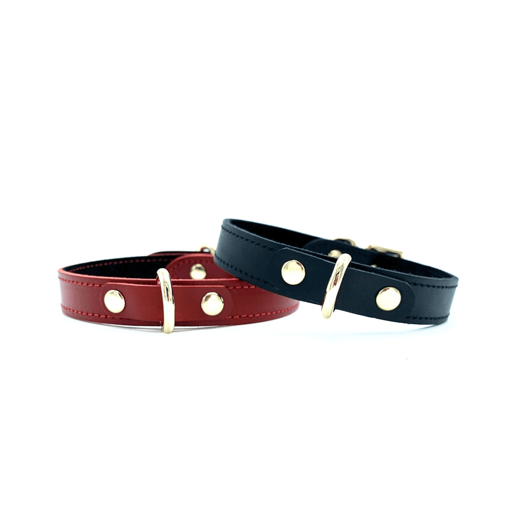 Tango Mini D-Ring Italian Leather Choker
